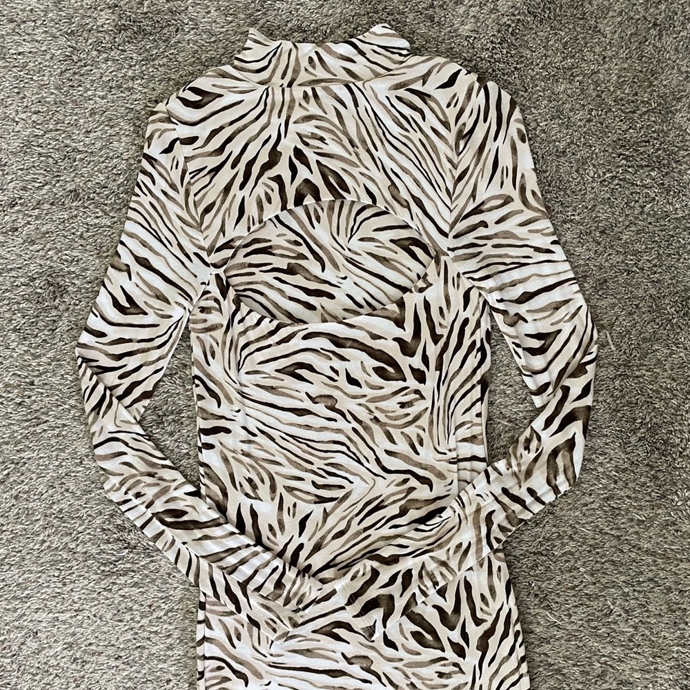 Bar III Cutout Bodycon Dress Zebra Print Size L